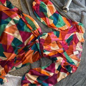 Colorful Geometric Patterned Dress
